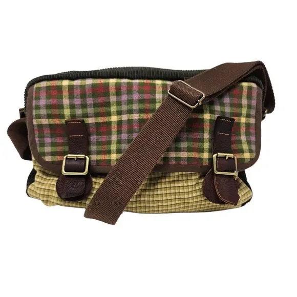 ASEISMANOS Crossbody Bag Plaid Corduroy Rectangle Handcrafted Made in Spain Cute - Picture 1 of 9